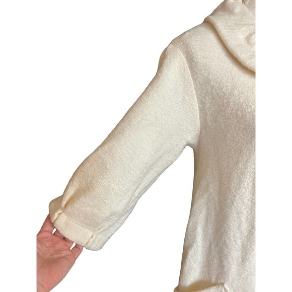 Semantiks Womens Snap Button Sweater Duster 3/4 Sleeve Pockets Size XS Cream - Picture 9 of 13